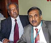 Principal Secretary (Energy) K Jairaj (left) and Ministry of New and Renewable Energy Secretary Deepak Gupta  at a seminar on Renewable Energy Options in Bangalore on Friday. KPN