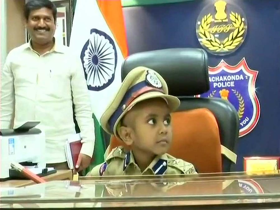 Ishan is the younger of the three children of a wall-painter D Chand Pasha and Haseena, a couple from Medak district. Image courtesy ANI/Twitter