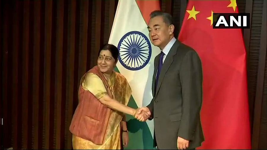 External Affairs Minister Sushma Swaraj on Wednesday raised the recent Pulwama suicide attack on the CRPF soldiers in her bilateral meeting with Chinese Foreign Minister Wang Yi here, a day after India destroyed a major terror training camp in Pakistan. ANI photo
