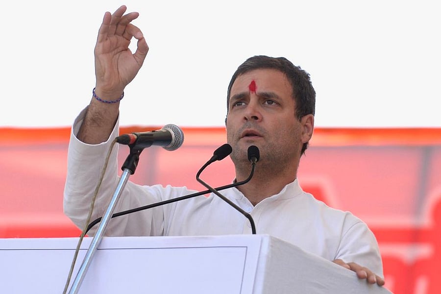 Rahul addressing his first-ever rally in Ranchi, the capital of Jharkhand, after becoming the party’s national president. (Twitter/INCIndia)