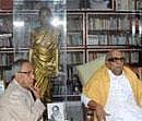 Union Finance Minister Pranab Mukherjee and DMK chief M Karunanidhi during a meeting at the latter's Gopalapuram residance in Chennai on Saturday. PTI Photo