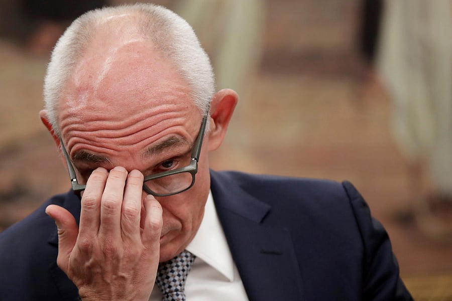 Vale S.A. CEO Fabio Schvartsman gestures during a session of the external commission of Brumadinho at the Chamber of Deputies in Brasilia, Brazil. (Reuters File Photo)