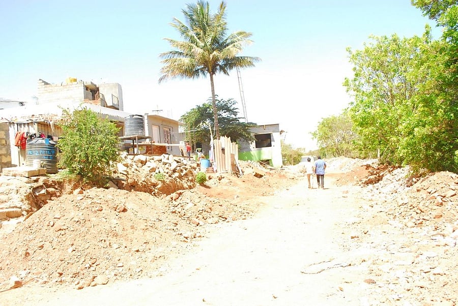 Newly constructed kaccha road on the lakebed. Photo by special arrangement