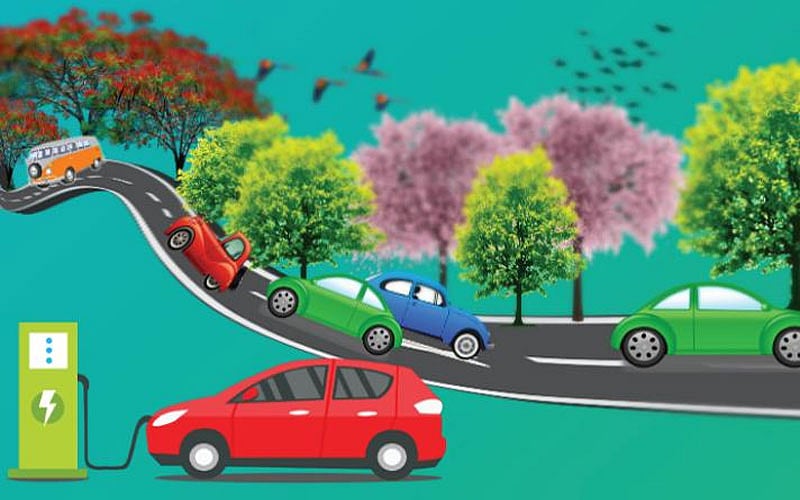 Electric Vehicles can entirely replace the current fleet of polluting diesel/petrol vehicles in India by 2030 through a smart mix of small, light and switchable batteries. 