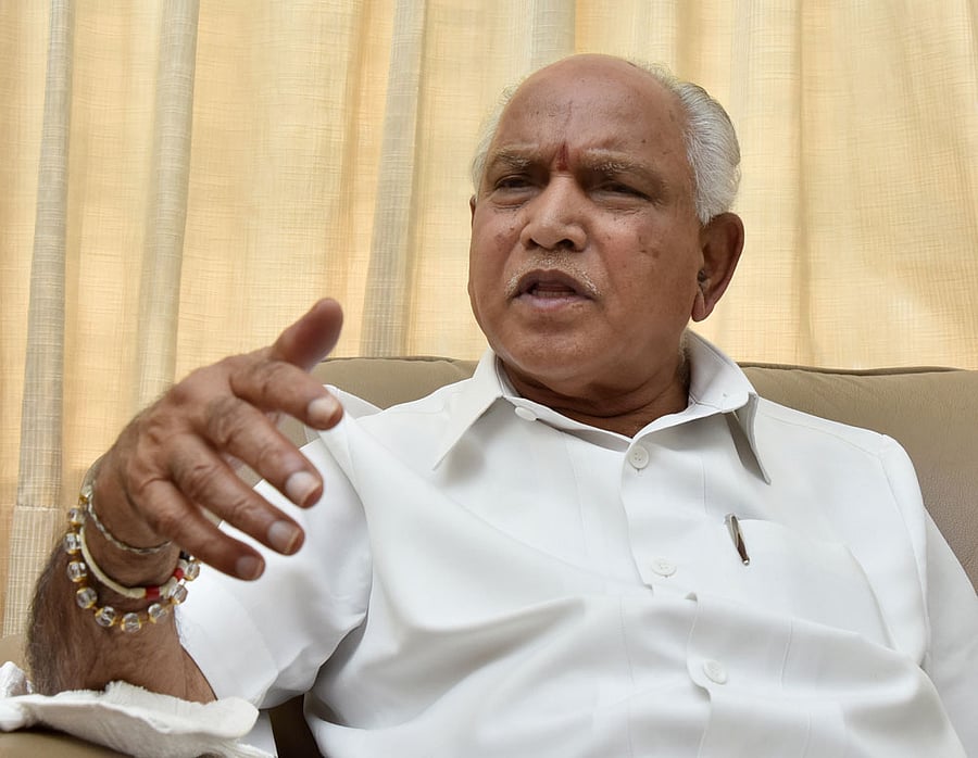State BJP President B S Yeddyurappa. DH file photo