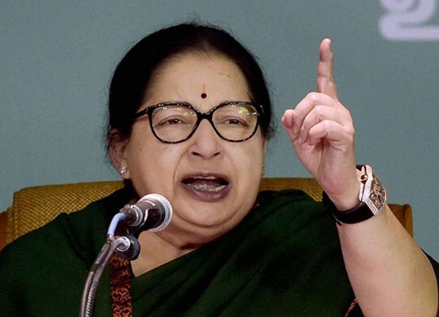 former TN chief minister J Jayalalithaa. PTI file photo