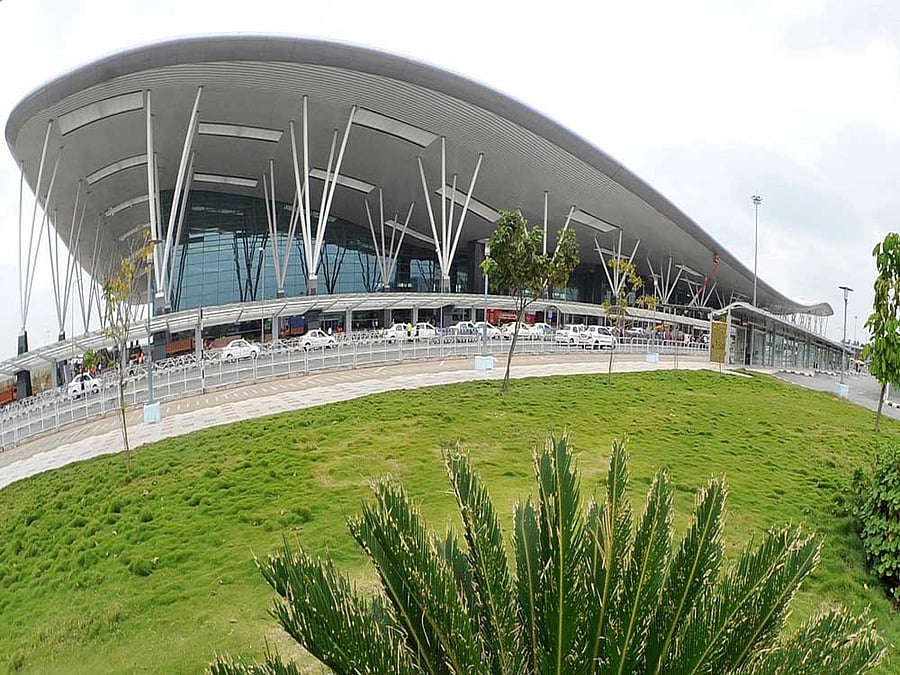 On an average, the country's third busiest airport had 68,300 passengers every day during the last month. DH photo