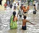 A flooded street following heavy rain in Raichur on Thursday. KPN