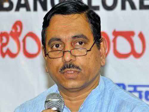 Pralhad Joshi, Karnataka State BJP president and two-time MP from Dharwad, has been doing a lot of answering in the recent days following his flip-flop on inducting Sri Ram Sene chief Pramod Mutalik into the BJP. DH Photo