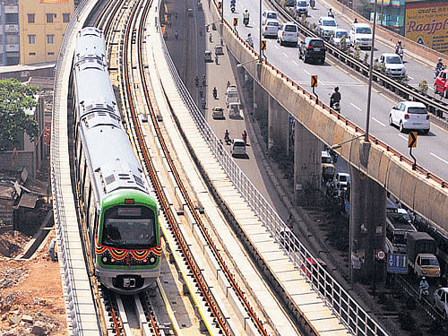 Can Namma Metro meet April deadline for Phase 1? . DH file photo