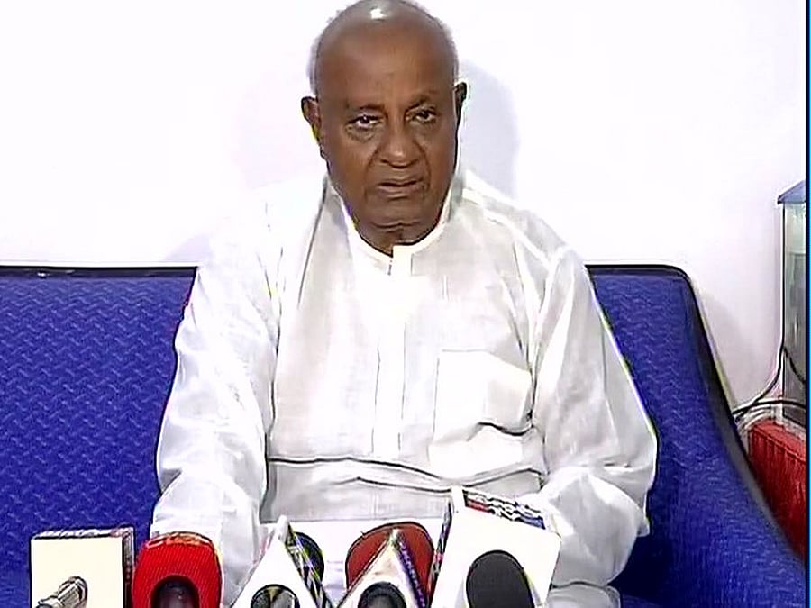 Janata Dal (Secular) National President H D Devegowda. Picture courtesy ANI