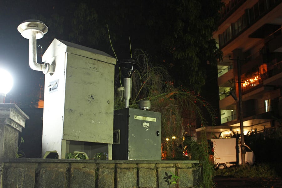 A view of AQI instrument for testing the pollution.
