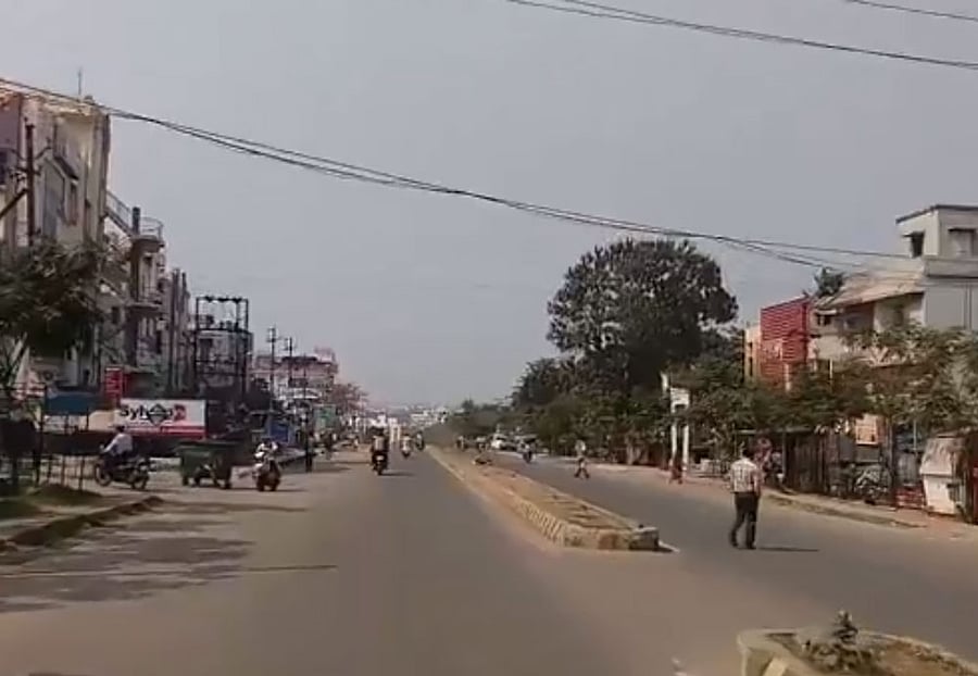 A scene of the bandh, which has proven to be largely peaceful.