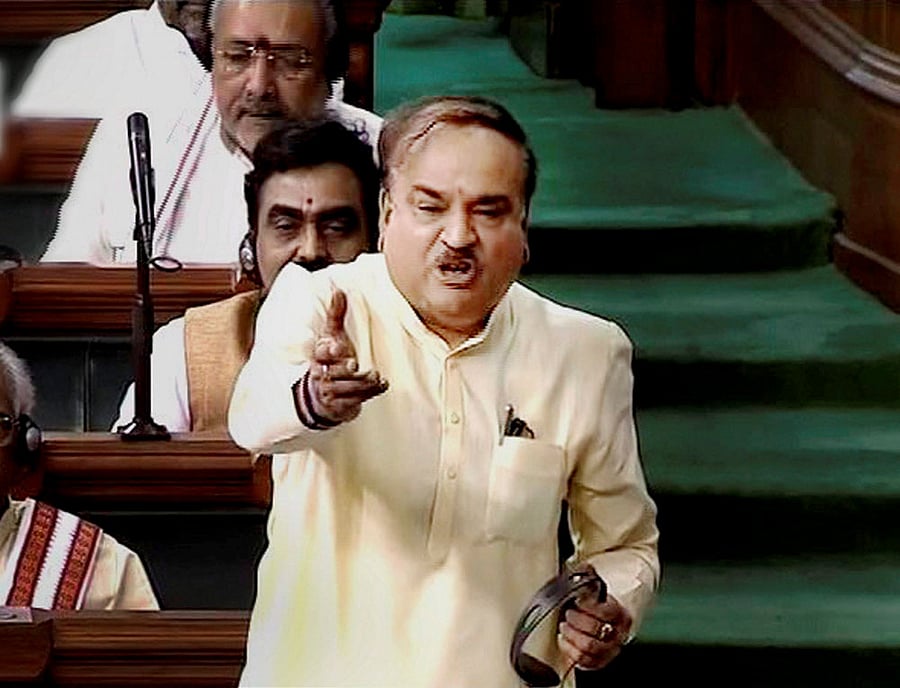 'Siddaramaiah does not belong to Kauravas, but to the Kumbhakarna clan,' Ananth Kumar said. PTI file photo
