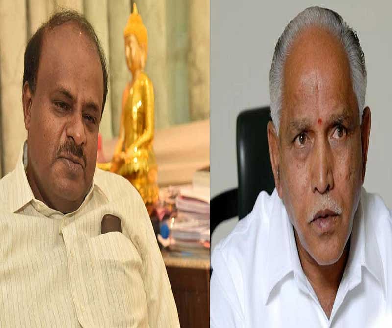 Chief Minister H D Kumaraswamy and BJP state president B S Yeddyurappa locked horns on Friday over poaching of legislators.