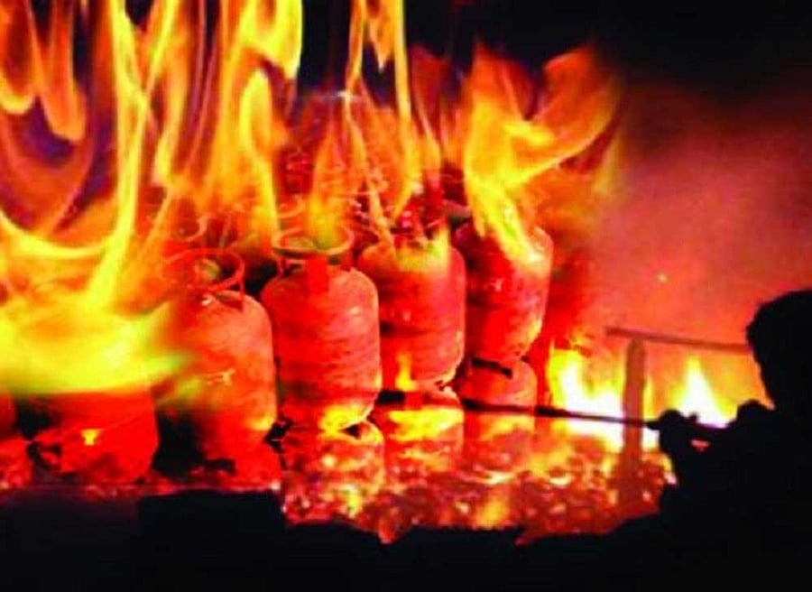 The blaze did not cause any damage to the sculptures inside the temple though many of it was covered in soot. file photo