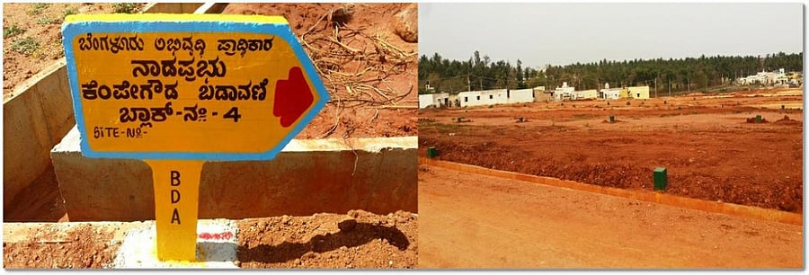 The BDA acquired 4,043.27 acres for building Kempegowda Layout, promising Rs 80 lakh or 9,583 sq ft of land as compensation for every acre acquired.