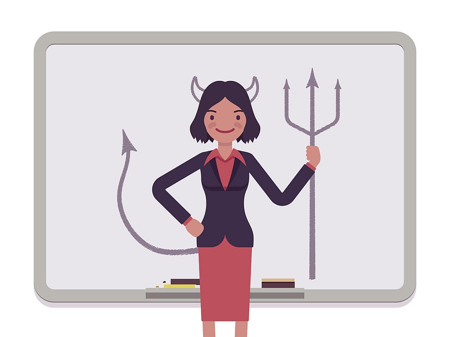 Since people are not used to seeing women at the top of the ladder, they sub-consciously associate leadership with 'masculine traits'.