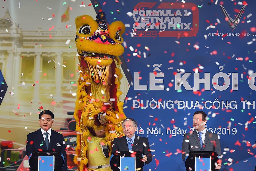FIA President Jean Todt during the foundation stone laying ceremony for the Vietnam Grand Prix in Hanoi. Picture credit: AFP
