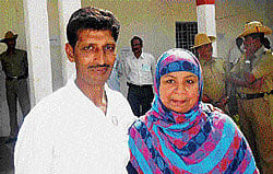 JD(S) candidate Riyaz Ahmed won from Ward 17 in Hyderi Nagar of Mulbagal Town Municipal Council, while his wife Shahin Taj also made it to the council from Ward no 19, Mujavar  Mohalla. DH Photo