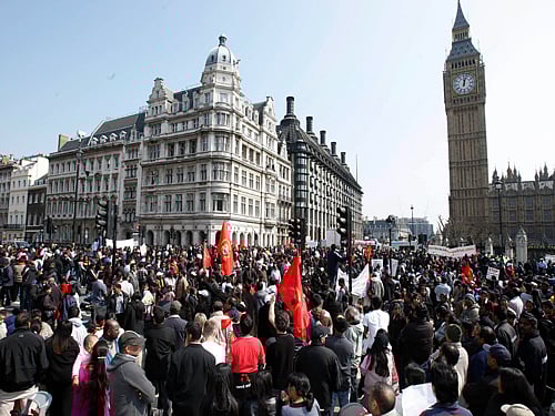 A large part of the UK Parliament was evacuated today after a "suspicious package" was found in its premises, triggering a bomb scare and prompting security officials to cordon off the area and lead lawmakers to safety. AP file photo  (For representation purpose only)
