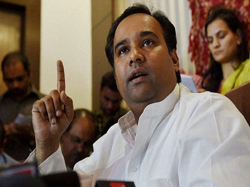 Addressing a news conference, he said he was being made a 'sacrificial goat' and there was a 'threat to his life'. The Ballimaran MLA did not take any question and left more questions than answers over his sudden removal. PTI photo