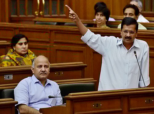 Delhi CM Arvind Kejriwal and Deputy CM Manish Sisodia. PTI file photo