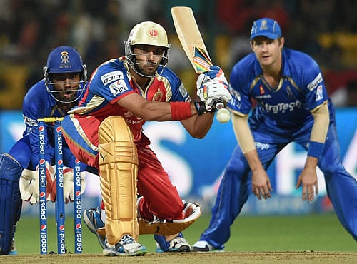 Rajasthan Royals Karun Nair batting against Royal Challengers Bangalore in IPL in Bangalore on Sunday. DH photo