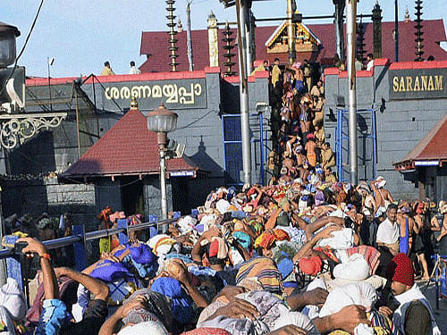 Lord Ayyappa temple in Sabarimala. PTI file photo