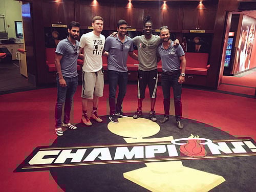 Ashwin, Dhawan & Bhuvneshwar visit Miami Heats
