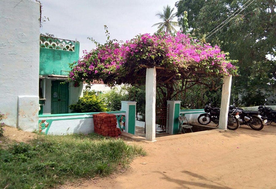 House of Congress party worker Madesh, at Karaggihundi village, under Mangala Grama Panchayat limits, in Gundlupet taluk, Chamarajanagar district.