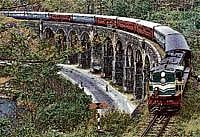 Last leg: A passenger train passes through the Kollam-Sencottah metre guage tracks for the last time as the 104-year-old track will be closed for conversion into broad guage, in Kollam on Sunday. PTI