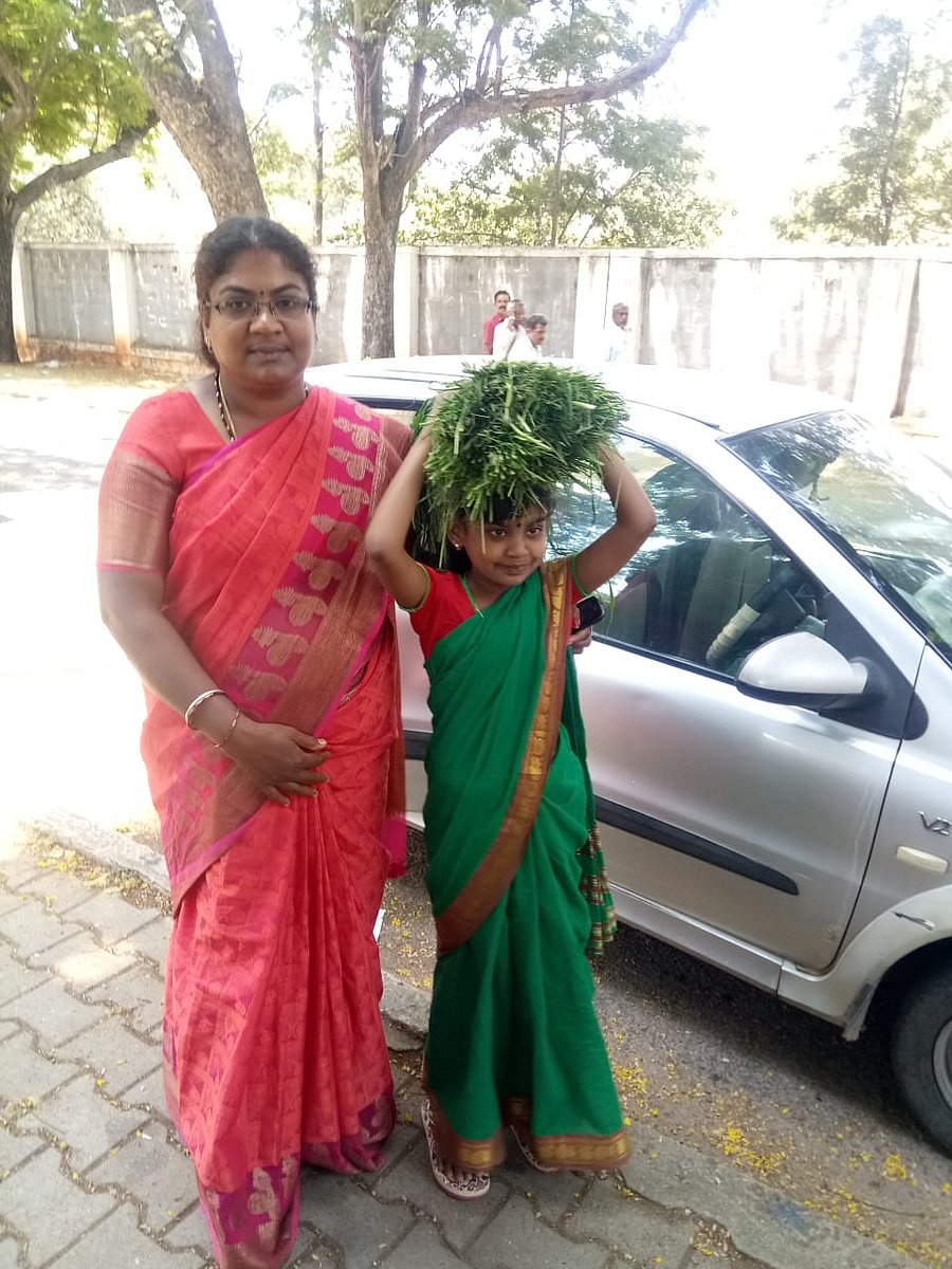 Monica with her mother Sandyarani in Mandya