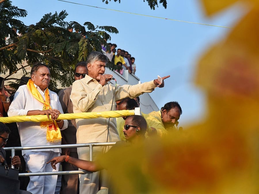 Naidu during election campaigning. (DH Photo)