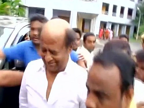 Voting underway in Tamil Nadu, Rajinikanth casts his vote in Chennai's Stella Maris College. ANI