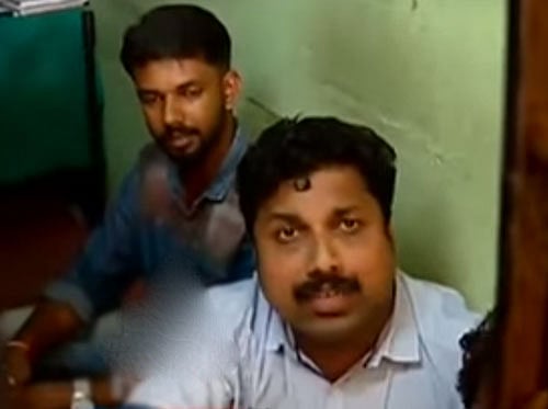 The trouble began after an argument Kumar had with the mediapersons who were at the court to cover proceedings of the ice cream parlour sex racket case. Video grab