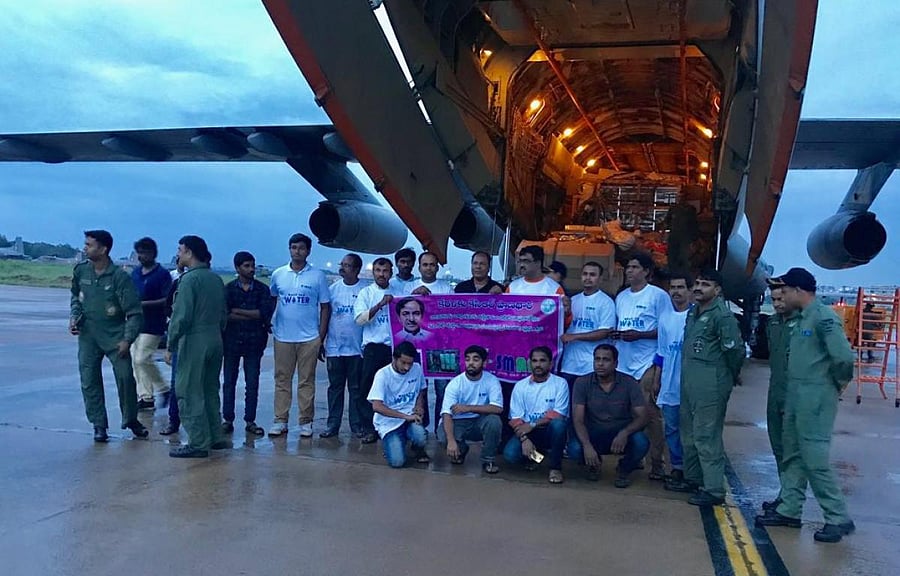 Assistance from Telangana being airlifted from Hyderabad.