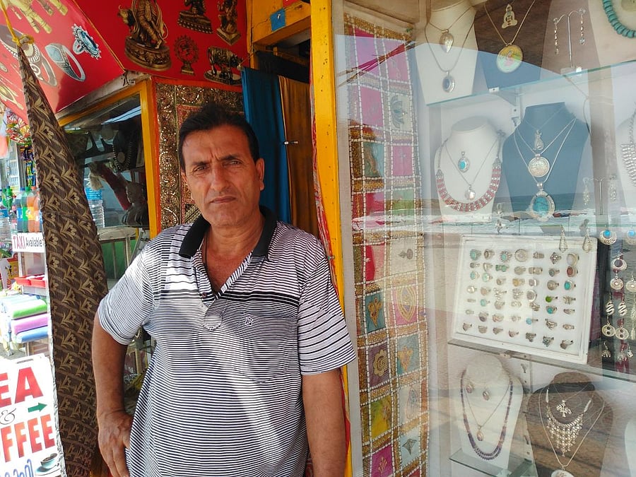 Niyaz, a trader from Kashmir who has been living in Kovalam for more than 20 years, also said shared his concerns over the growing tension at home. DH Photo.