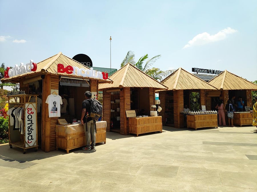 These stalls are built with bamboo. They will be around for a year and a half.