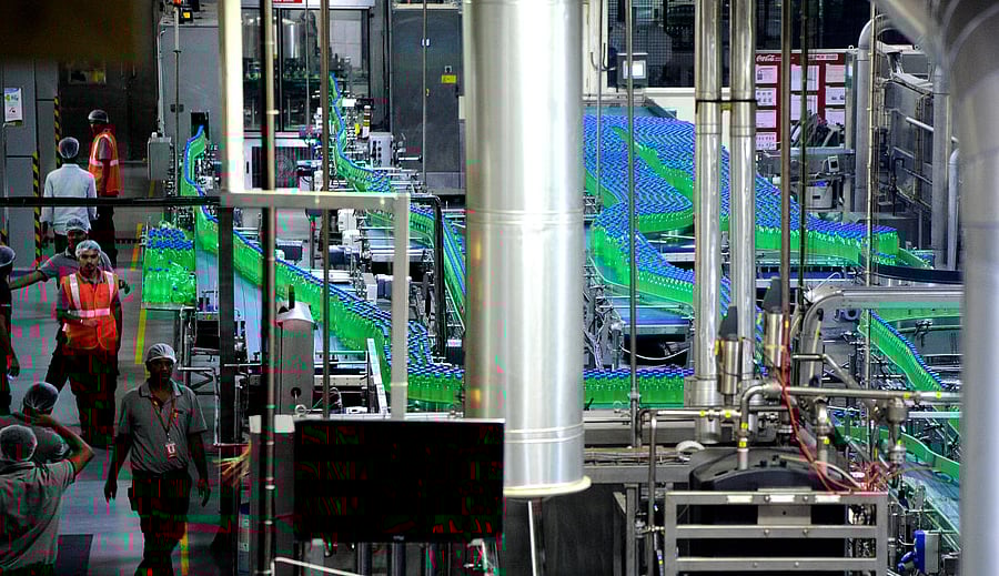 Coca Cola's bottling plant at Bidadi near BengaluruDH Photo / Srikanta Sharma