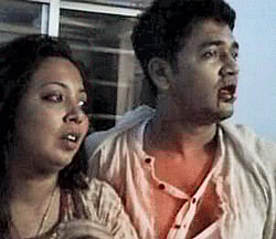 A video grab of Congress MLA Rumi Nath and her second husband Jaki Jakir who were beaten up and injured by a mob at Karimganj town in Assam on Friday night. PTI