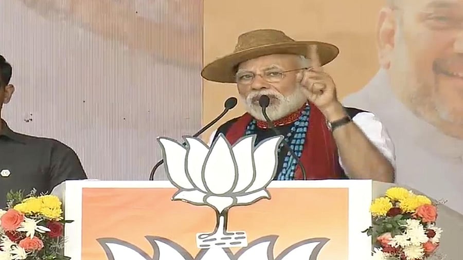 Modi's comment came a day after Congress released its manifesto for the ensuing Lok Sabha elections. (Twitter/BJP)