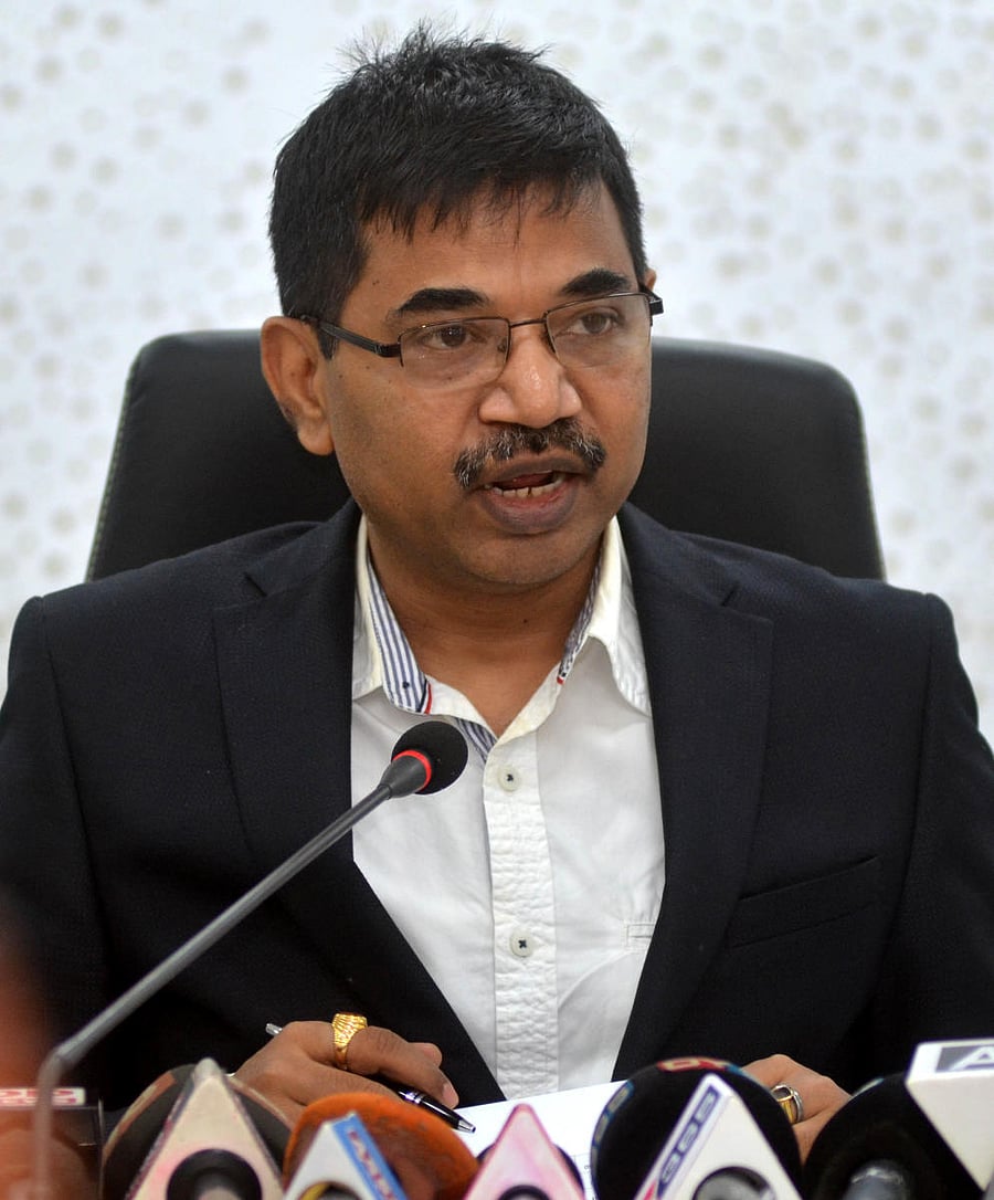 Mukesh Kumar Sahu, chief electoral officer Assam, in Guwahati on Monday. photo by Manash Das