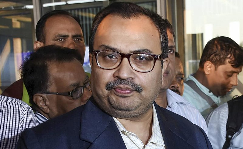 Former TMC MP Kunal Ghosh after an interrogation by the CBI in connection with the chit funds scam case, in Shillong, Tuesday, Feb 12, 2019. (PTI Photo)