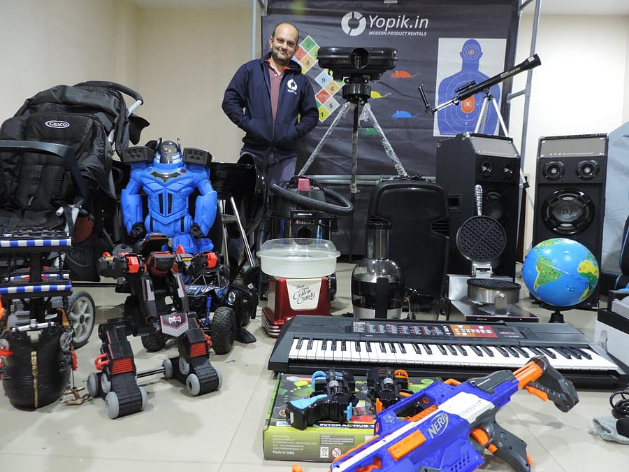 Yopik founder Ojas Parikh with his rental stock