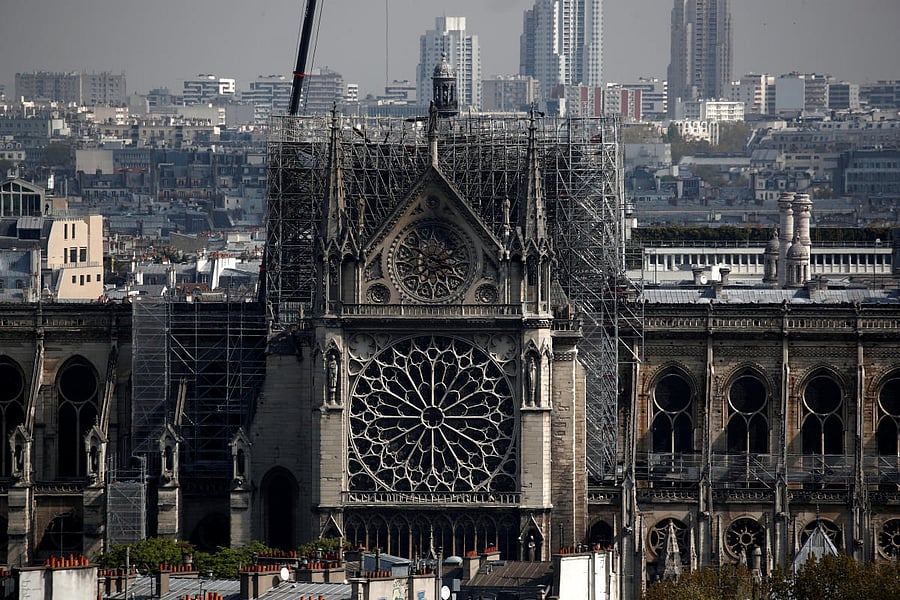 The French prime minister has announced an international architects' competition to rebuild the spire of Notre Dame Cathedral. Reuters Photo