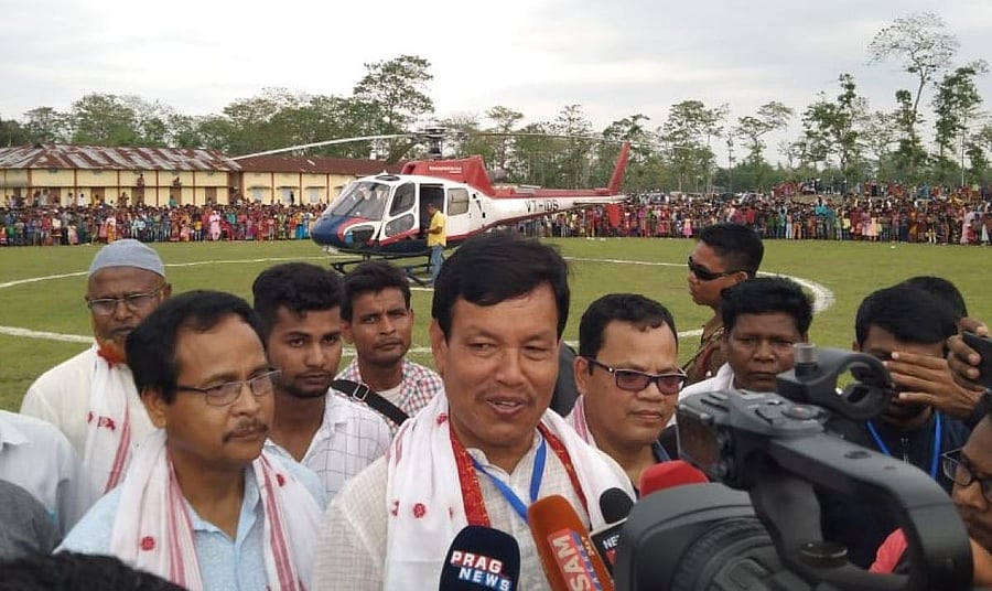 U G Brahma in a campaign rally near Kokrajhar. Photo by Raju Narzary.