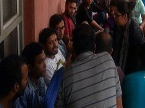 Jawaharlal Nehru Students (JNU) Union president Kanhaiya Kumar at fast-unto-death agitation. Photo courtesy: Twitter