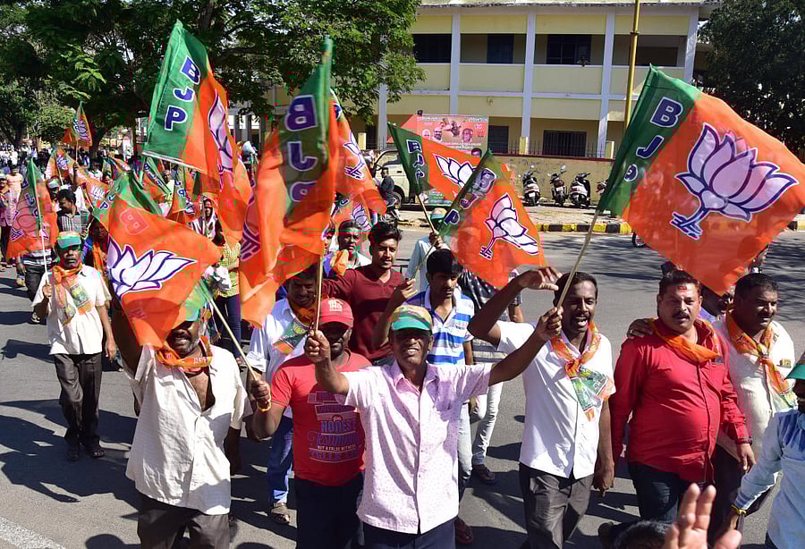 Of the money collected by BJP's central and state units, the party spent Rs 139.04 crore for the elections. (DH File Photo)