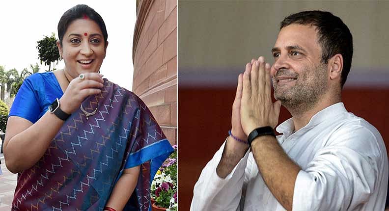 Union minister Smriti Irani and Congress president Rahul Gandhi. PTI file photo